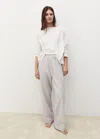 Mango Seersucker Striped Two-piece Pajamas In Neutral