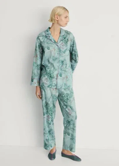 Mango Pyjama Shirt Green
