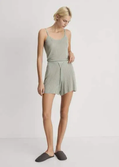 Mango Pyjama Shorts Aqua Green
