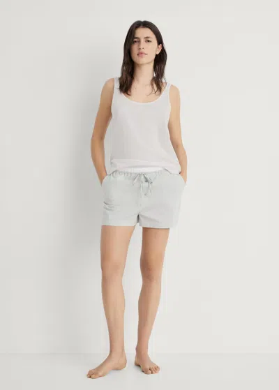 Mango Pyjama Shorts Aqua Green