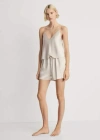 Mango Silk Pyjama Shorts In Light/pastel Grey