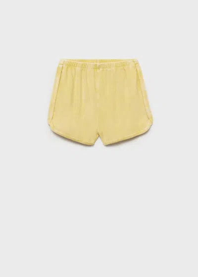Mango Pyjama Shorts Mustard