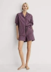 Shop Mango Shorts À Rayure Tissée Bicolore Prune - Femme - M -  In Plum