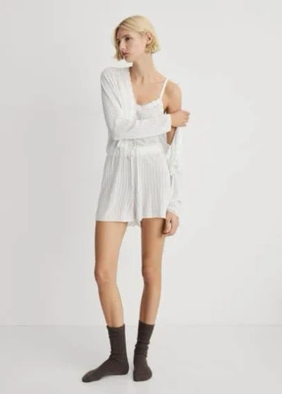 Mango Pyjama Shorts White