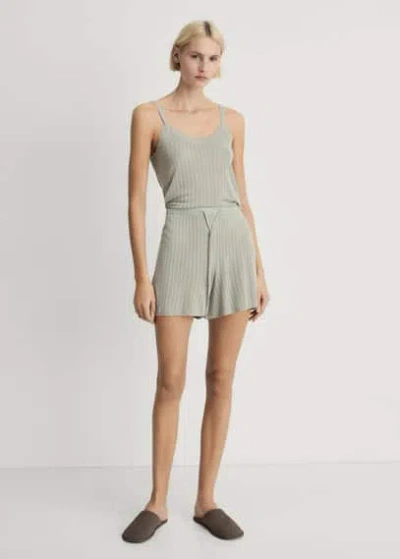 Mango Pyjama Top Aqua Green