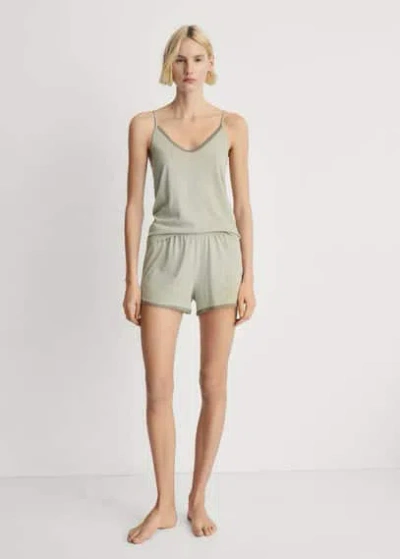 Mango Pyjama Top Aqua Green