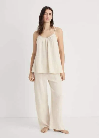 Mango Pyjama Top Beige