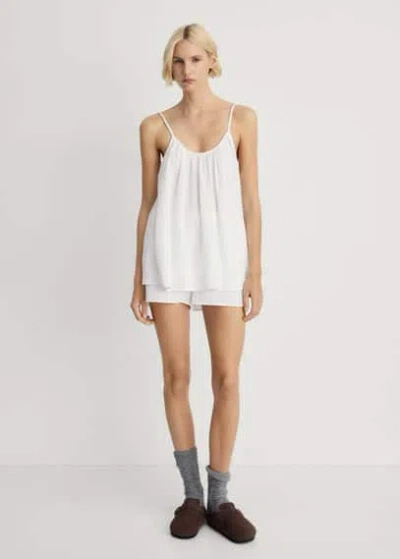 Mango Pyjama Top White