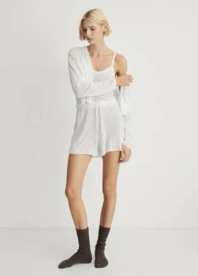 Mango Pyjama Top White