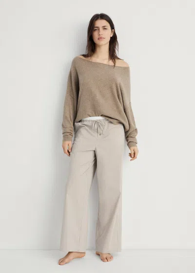 Mango Pyjama Trouser Medium Brown