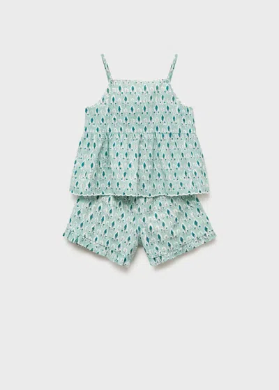 Mango Pyjama Vert - Enfants - 7-8 Ans -  Kids