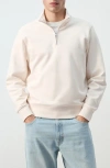 Mango Quarter Zip Pullover In Neutral