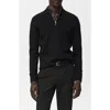 Mango Quarter Zip Sweater In Black