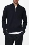 Mango Ruffled Chiffon Blouse Dark Navy In Dark Navy