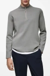Mango Quarter Zip Sweater In Gray