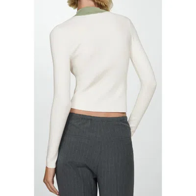 Mango Quarter Zip Sweater In Pastel Green