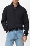 Mango Quarter Zip Sweatshirt In Black