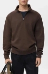 Mango Quarter Zip Sweatshirt In Brown