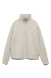 Mango Quarter Zip Sweatshirt In Gold