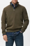 Mango Quarter Zip Sweatshirt In Green