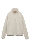 Mango Quarter Zip Sweatshirt In Gold