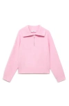 Mango Quarter Zip Sweatshirt In Pink