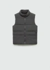 Mango Quilted Gilet With Pockets Grey In Grey