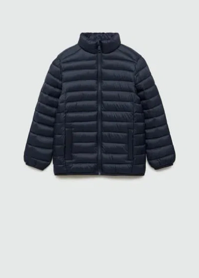 Mango Quilted Jacket Dark Navy In Bleu Marine Foncé