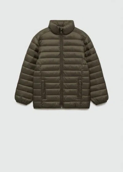 Mango Quilted Jacket Khaki In Kaki