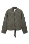 Mango Quilted Pucker Jacket Grey In Grey