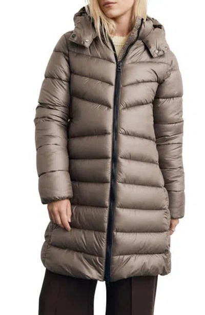 Mango Quilted Puffer Coat In Brown
