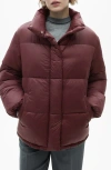 Mango Quilted Puffer Coat In Maroon