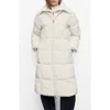 Mango Quilted Puffer Coat With Rib Insert In White