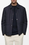 Mango Quilted Water Repellent Jacket In Dark Navy