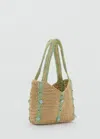 Mango Raffia Beaded Bag Sand In Sand