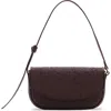 Mango Raffia Shoulder Bag With Flap Chocolate