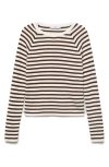 Mango Raglan Sleeve Cotton Blend Sweater In Multi