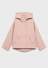 Mango Raincoat Hooded Jacket Pink In Pink