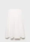 Mango Ramie Pleated Skirt White