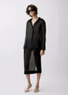 Mango Ramie Shirt With Hidden Buttons Black
