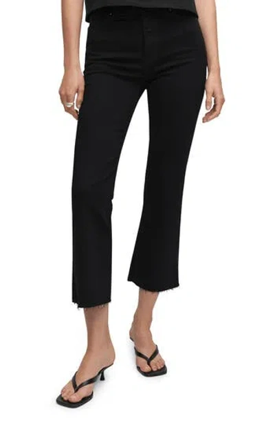 Mango Raw Hem Crop Flare Jeans