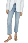 Mango Women's Straight-fit Cropped Jeans In Medium Blue