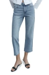 MANGO MANGO RAW HEM MID RISE CROP STRAIGHT LEG JEANS