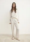 Mango Pantalon Pyjama Carreaux Rayonne Ivoire - Femme - L -  In White