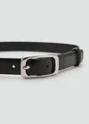 Mango Ceinture Boucle Rectangulaire Noir - Femme - L -