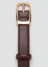 Mango Ceinture Boucle Rectangulaire Chocolat - Femme - L -  In Brown