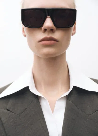 Mango Rectangular-frame Sunglasses Black