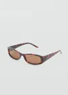 Mango Lunettes De Soleil Monture Rectangulaire Chocolat - Femme - Taille Unique -  In Brown