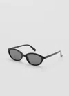 Mango Rectangular-frame Sunglasses In Black
