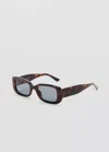 Mango Rectangular-frame Sunglasses In Brown